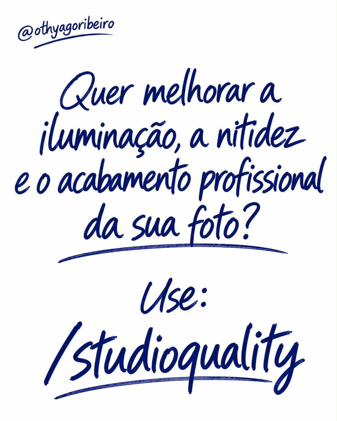 Slide 4: para melhorar iluminação, nitidez e acabamento da foto, use /studioquality